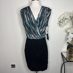 Akiko Seath Silk Dress In Black Green L USA